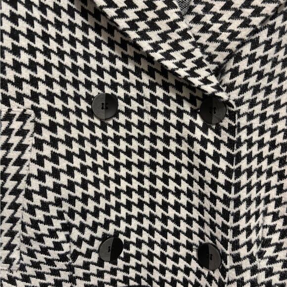 Magaschoni Double Breasted Notch Lapel Cropped Houndstooth Knit Jacket Small - Picture 4 of 10